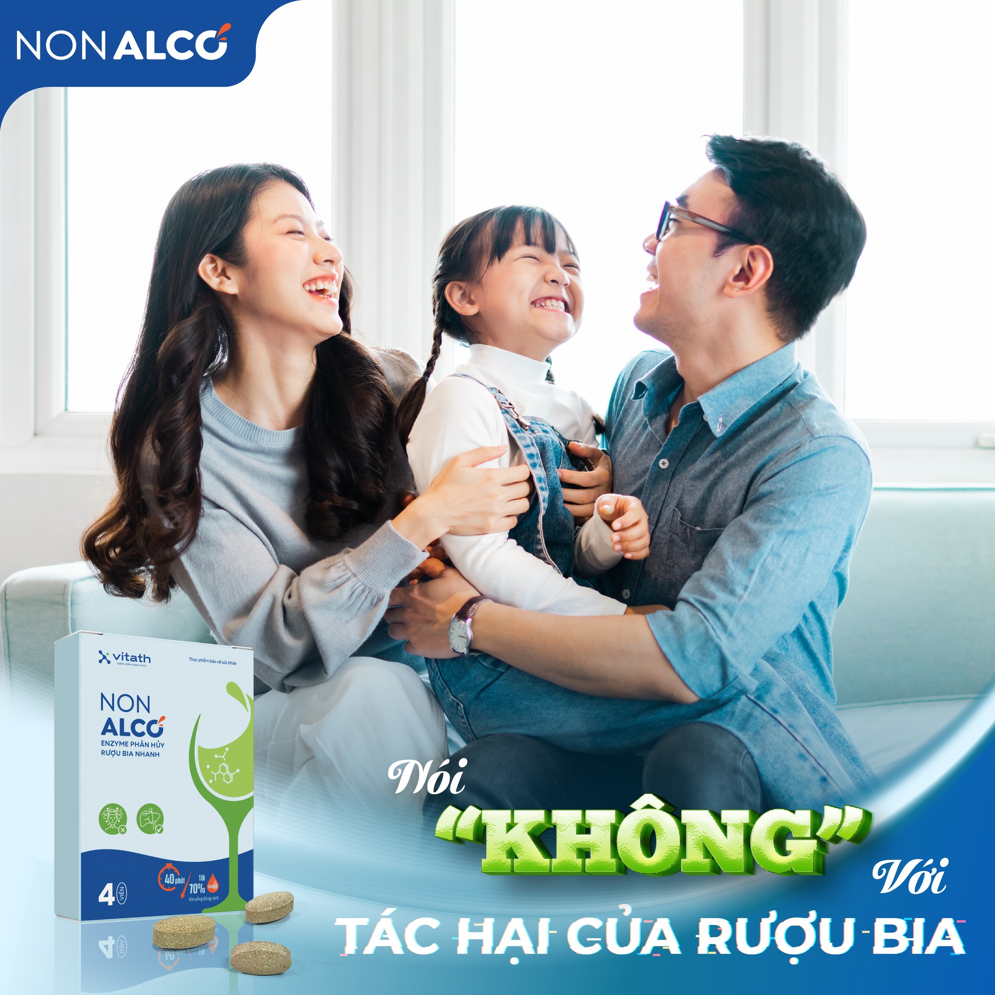 Vitath - Non Alco VITATH Giải Rượu Dạng Viên Ngậm Hỗ Trợ Giảm Nồng Độ Cồn 70% Trong 40 Phút Hỗ Trợ Thanh Nhiệt