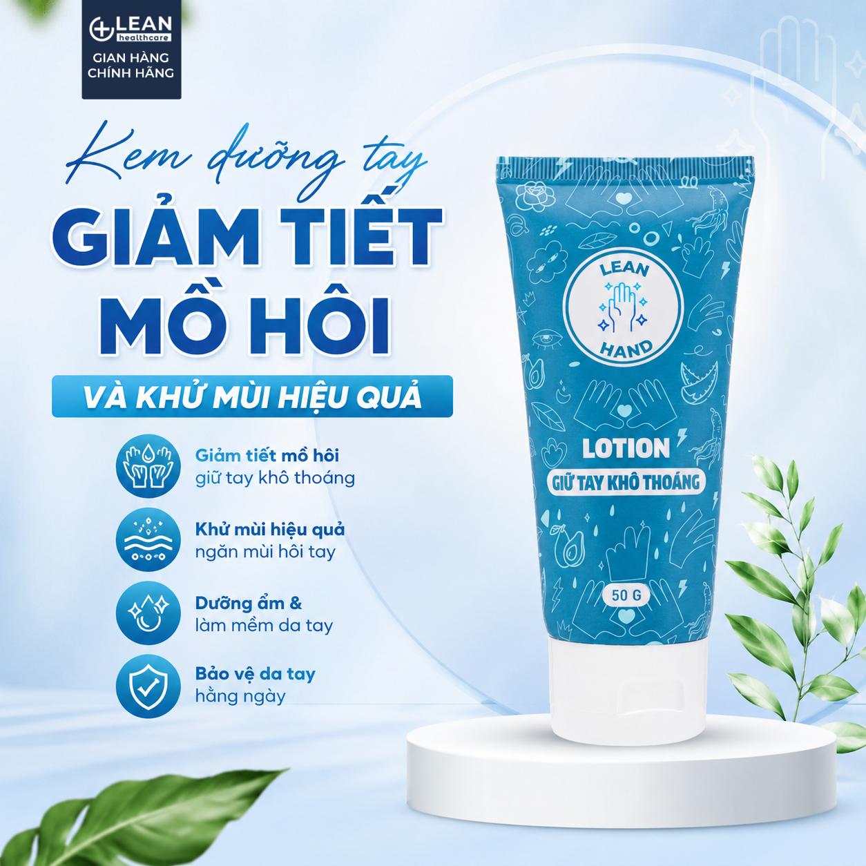 Lean Hand Lotion - Kem Dưỡng Tay Giảm Tiết Mồ Hôi Giúp Tay Khô Thoáng Lên Tới 4 Giờ