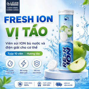 (Vị TÁO) Viên Sủi Điện Giải FRESH ION Bù Nước Bù Khoáng Nước Uống Thể Thao Giảm Hoa Mắt Chóng Mặt (Tuýp 10 viên) (Sao chép) (Sao chép)