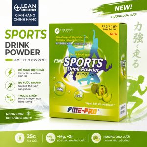 Bột Điện Giải Vị Dưa Lưới FINE SPORTS Nước Uống Thể Thao Bù Nước Bù Khoáng Drink Powder FINE JAPAN (Hộp 5 Gói) (Sao chép)