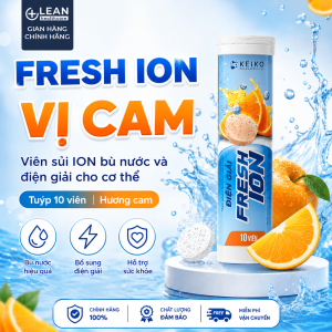 (VỊ CAM) Viên Sủi Điện Giải FRESH ION Bù Nước Bù Khoáng Nước Uống Thể Thao Giảm Hoa Mắt Chóng Mặt (Tuýp 10 viên)
