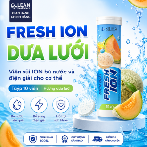 (Vị Dưa Lưới) Viên Sủi Điện Giải FRESH ION Bù Nước Bù Khoáng Nước Uống Thể Thao Giảm Hoa Mắt Chóng Mặt (Tuýp 10 viên) (Sao chép)